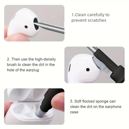 Cleaner Kit for Airpods,Earbuds Cleaning kit for Airpods Pro 1 2 3, Multi-Function Cleaning Tool with Brush for Wireless Earphones Bluetooth Headphones Camera and iPhone (White) - color: white