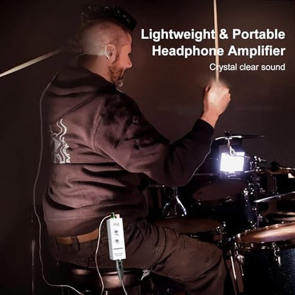 P2 Portable In-Ear Monitor Amplifier Ultra-Compact Personal Headphone Amp with Stereo/Mono Switch,Color Breathing Light,IEM System Headphone Amplifier for Guitar Bass Keyboard Drummers Musicians