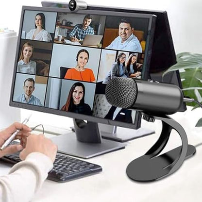 Zopsc USB PC Microphone, Omnidirectional Sound Plug and Play with One Touch Mute, Smart Chip for Gaming Streaming Computer