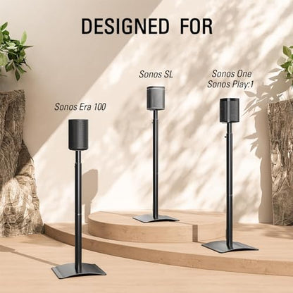 Mounting Dream Speaker Stands for Sonos Era 100, One, One SL, Play:1, Height Adjustable Up to 42", Set of 2 Surround Sound Speaker Stand with Cable Management, 13.2 LBS Loading MD5412 - size: Pair,For Sonos Era 100 Speaker