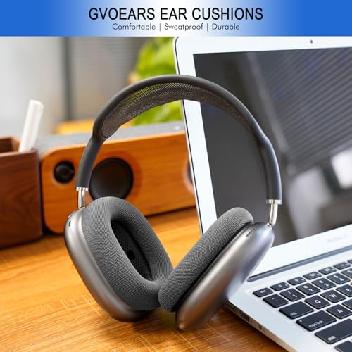 Mesh Ear Cushions for Apple AirPods Max 1 & 2 - Air Max Ear Cup Replacement | Upgraded Earpads with Original Silicone Design Strong Magnet (Space Gray) - color: Space Gray