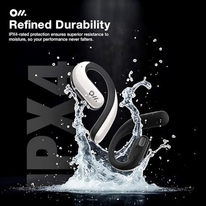 Oladance OWS Pro Open-Ear True Wireless Headphones, 16-Hour Playtime | Bluetooth 5.3, Dual-Device Connectivity, Amplifier Chip, Virtual Bass, Liquid Silicone, Titanium Frame, Comfortable Fit - color: White