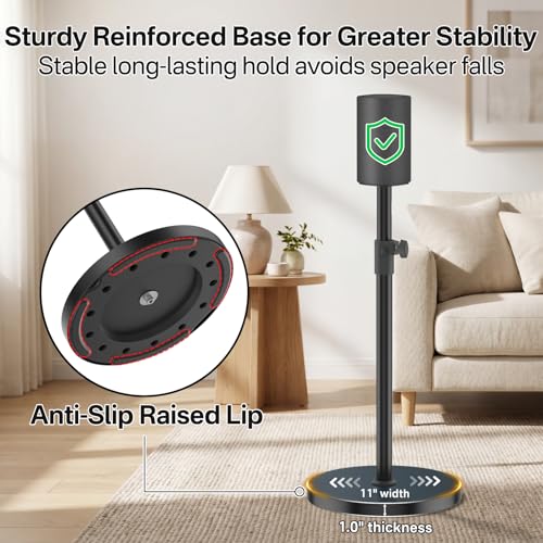 Speaker Stands Pair for Sony SA-RS8 Wireless Rear Speaker Stand, Height Adjustable from 33.4" to 40.5", Heavy-Duty Surround Speaker Stand for Sony SA-RS8 Stand with Cable Management