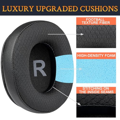 SOULWIT Earpads Replacement for OneOdio A70/A71 Over-Ear Headphones, Ear Pads Cushions with Durable Mesh Fabric, Noise Isolation Foam - A70 MF Black