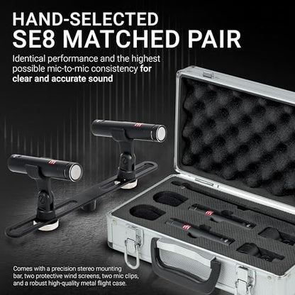 SE ELECTRONICS sE8 Supercardioid Small Diaphragm Condenser Microphone, Pair - color: sE8 Supercardioid (Matched Pair)