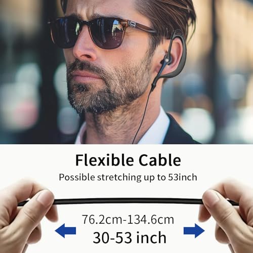 ETMY G Shape Earhook Headset with Mic - 2 Pack, 2 Pin Earpiece Compatible with Motorola Walkie Talkies CP200D CP185 CP200 CLS1410 CLS1110 BPR40 BPR40D RDU4100 RMU2040 and More Radios