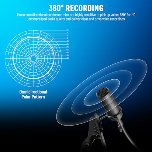 Neewer Lavalier Lapel Microphone (2 Pack), Omnidirectional Condenser Wired Clip On Lav Mic for Stage YouTube Live Streaming Compatible with Rode Wireless GO II 2 DJI Wireless Mic Transmitter, CM5 - style: 2 Pack