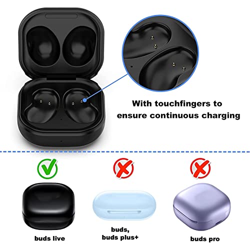 Wireless Earbuds Charging Case, Replacement Charger Dock with 3.3ft USB-C Cable and 600mAh Battery, for Compatible Wireless Earbuds, Black