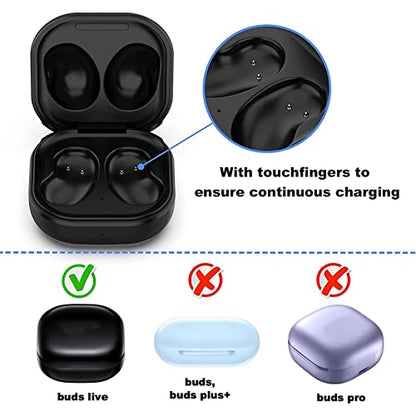 Wireless Earbuds Charging Case, Replacement Charger Dock with 3.3ft USB-C Cable and 600mAh Battery, for Compatible Wireless Earbuds, Black