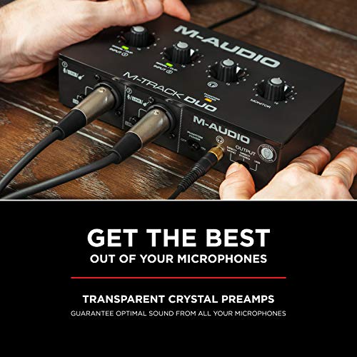 M-AUDIO M-Track Duo USB Audio Interface | Dual XLR, Line and DI Inputs, Professional Software Suite for Recording, Streaming, and Podcasting - size: Audio Interface, style: Interface Only