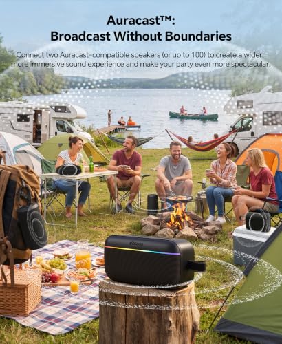 Portable Bluetooth Speaker, 60W Max with BassBoost,Waterproof and Dustproof