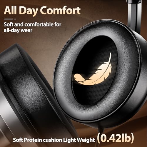 USB C Headphones Wired with Comfortable Ear Pads, Over Ear Bass HiFi Sound Foldable Travel Headphone, Durable Metal Frame, Compatible with iPhone 17/16/Samsung Galaxy S25/S24 Google Pixel 9 - Black