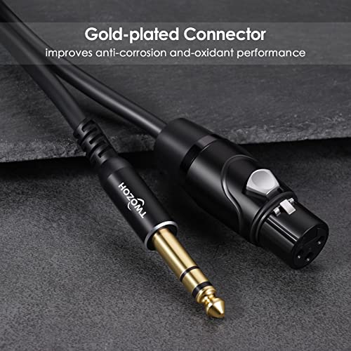 Twozoh XLR Female to 1/4 Inch (6.35mm) TRS Cable 6.6FT 2 Pack, Quarter Inch Jack Balanced to XLR Microphone Cable (Professional/HiFi) - color: Female 2-PACK, size: 6.6FT