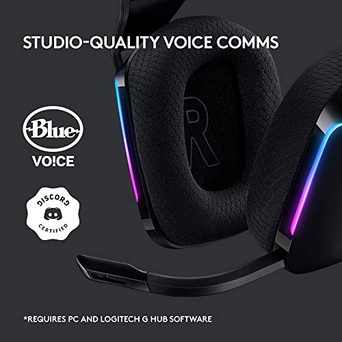 Logitech G733 Lightspeed Wireless Gaming Headset - Black - color: Black