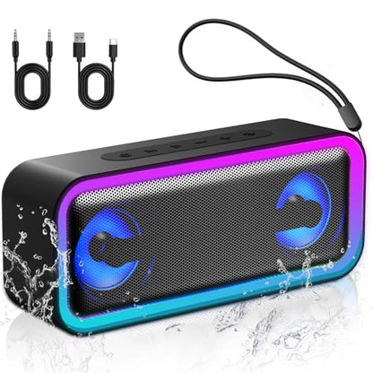 IKT Portable Bluetooth Speaker, 20W HD Sound, IPX7 Waterproof, Wireless, Big Sound and Deep Bass, TWS Pairing, 30Hrs of Playtime, for Home/Party/Outdoor/Beach, Birthday Gifts for Men Women - Black