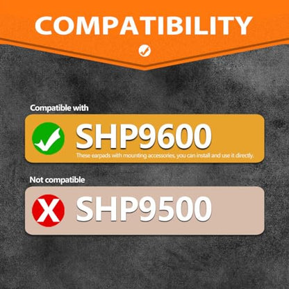 SHP9600 Ear Pads - TRANSTEK Replacement Ear Cushion Compatible with SHP9600 Headphones (Velour)