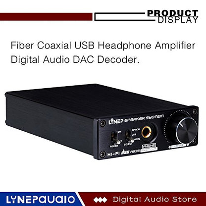 UBS Sound Card Digital Decoder DAC Fiber Coaxial Decoding Headphone Output High Impedance Headphone Signal Amplifier Computer Independent External Sound Card Black