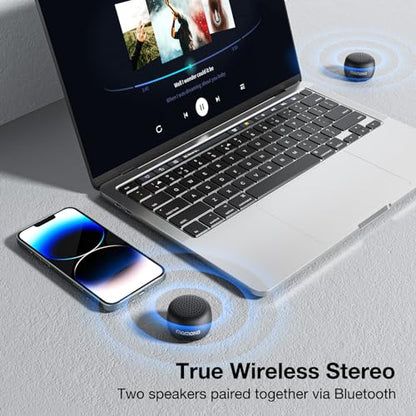 Mini Bluetooth Speaker, Tiny Gifts with TWS Pairing, Small Bluetooth Speaker for Outdoor and Indoor, Built-in Mic(Black) - color: Black, style: mini