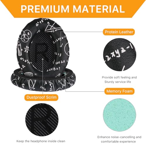 Replacement Ear Pads for Bose QC35 and QC35 II | EarPads Cushions with Noise Isolation Memory Foam, Softer Protein Leather, Added Thickness - color: Black-C-1