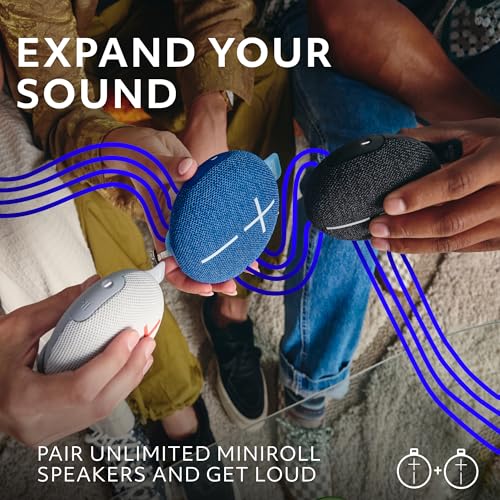 Ultimate Ears MINIROLL Waterproof Bluetooth Speaker - Majestic Blue | Ultra-portable, balanced bass, IP67 dustproof, 131 ft (40 m) range - color: Blue