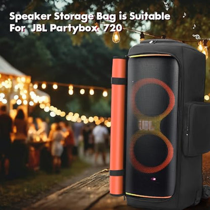 LEFOR·Z Speaker Case Compatible with JBL PartyBox 720,Bottomless Cover | Portable Speaker Dust Cover with Multi-Pockets Fits for JBL Party Box 720 for Outdoor Travel,Cover Only(Without Wheels) - size: Fits for JBL Partybox 720