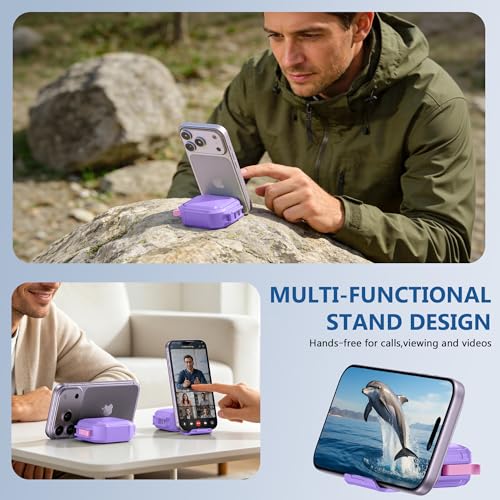 for AirPods Pro 3 Case, IP68 Waterproof Military Grade Protective Cover for AirPods Pro 3rd Gen, Anti-Scratch Hard Shell Cover with Secure Lock, Keychain & Phone Stand (2025), Purper - color: Purper