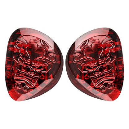 TANGZU Wan'er S.G II Red Lion in Ear Monitor, Gaming IEM Earphones, HiFi Wired Earphones with Silicone Headphone Organizer, Tang Sancai Wide Bore Eartips, Sonic Eartips (Red, 3.5mm with Mic) - size: 3.5mm Jack with Mic