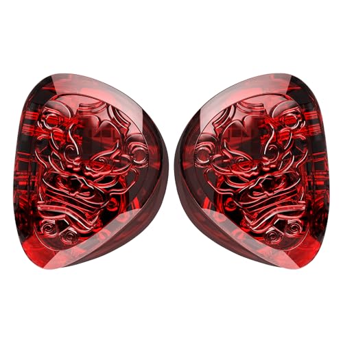 TANGZU Wan'er S.G II Red Lion in Ear Monitor, Gaming IEM Earphones, HiFi Wired Earphones with Silicone Headphone Organizer, Tang Sancai Wide Bore Eartips, Sonic Eartips (Red, 3.5mm) - size: 3.5mm Jack