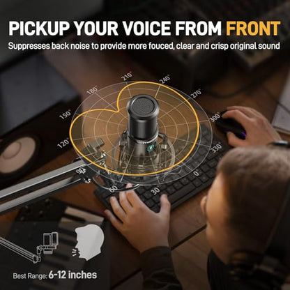 MAONO USB Condenser PC Microphone for Record Podcast Stream Singing Vocal