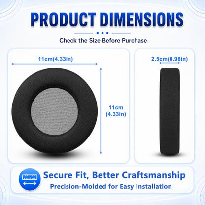Replacement Ear Pads for AKG K701, K702, Q701, Q702, K601, K612, K712 Headphones, Soft Mesh Fabric Earpads Cushions with Memory Foam, 1 Pair-Black - color: Black