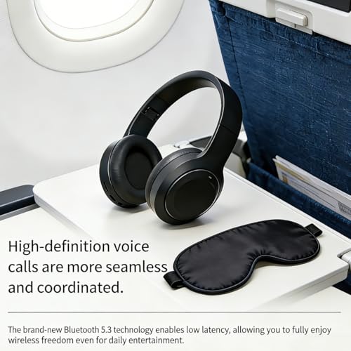 Wireless Bluetooth 5.4 Headphones Over Ear ,Noise Reduction Wireless Headphones with Microphone/Deep Bass,Adjustable HiFi Stereo Foldable On Ear Headset for Sports Travel Cellphone Tablet Office