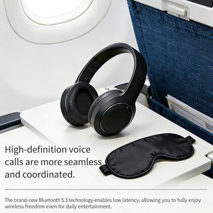 Wireless Bluetooth 5.4 Headphones Over Ear ,Noise Reduction Wireless Headphones with Microphone/Deep Bass,Adjustable HiFi Stereo Foldable On Ear Headset for Sports Travel Cellphone Tablet Office