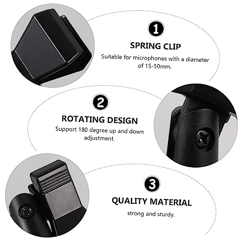 HANABASS 3PCS Microphone Clip Holder Adapter Durable Clothespin Style Mic Mount for Microphones