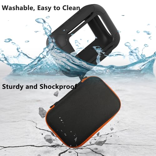 Protective Case for JBL Go 5 Portable Bluetooth Speaker | Accessories Hard Carrying Case and Silicone Cover with Metal Carabiner (Black Case) - color: Black Case