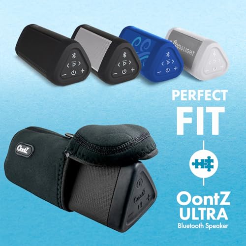 Portable Speaker Carry Case - Fits OontZ Angle 3 Ultra Speakers - Soft Case with Interior Cable Storage and Aluminum Carabiner by OontZ (Black)