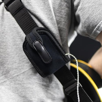 Neotech Wireless Transmitter Pouch – Neoprene Bodypack Holder with Elastic Strap | Fits Wireless Mic Packs & IEM Receivers | Black – Made in USA