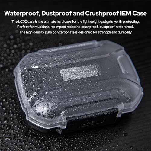 Linsoul ZiiGaat Crescent in Ear Monitor, Premium 2DD+2BA Hybrid IEM Earphone, Isobaric Bass + LC02 in Ear Monitor Case, Portable Earbud Hard Case, Waterproof Earphone Storage Box