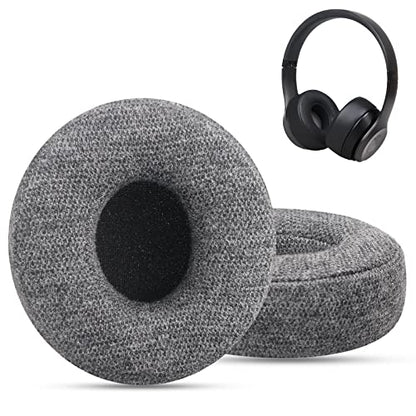 Gvoears Replacement Ear Pads for Beats Solo 3, Ear Cushions for Beats Solo 2 & Solo 3 Wireless/Wired On-Ear Headphone Earpads, Ear Cups with Stronger Adhesive, Added Thickness & Velvet Fabric - color: Gray Velour