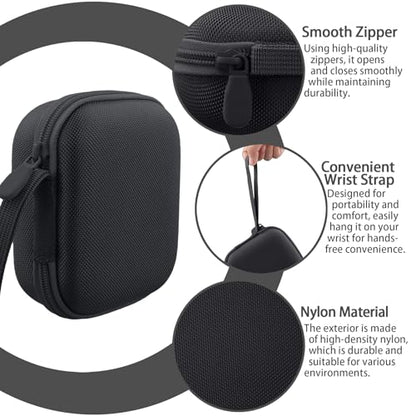 for Bose New SoundLink Micro 2nd Gen Speaker Protective Case, Black | EVA Hard Shell, Soft Velvet Lining, Durable Wrist Strap, Portable Travel Bag with Carabiner, Mesh Accessory Pocket - color: Black Case