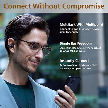 JVC Nearphones HANP1TA Open Ear True Wireless Headphones, Teal Blue | Bluetooth 5.3, 24H Playback, IPX4 Water Resistant, Built-in Mic, Ear Clip Design - color: Teal Blue