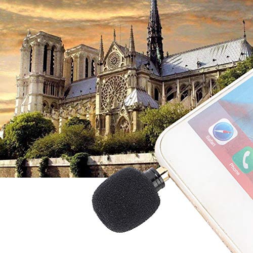 Compact Wireless Microphone Black for Mobile Phones Perfect for Professional and Amateur Recording Lectures and Karaoke (Mono)