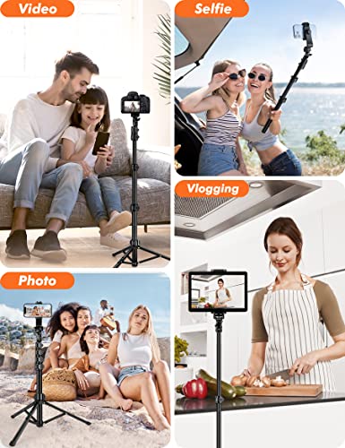 71" Tripod for iPhone, Phone Tripod Selfie Stick with Remote | Cell Phone Stand & Tall Travel Tripod for Recording Video Selfie Photo, Compatible with iPhone 17 16 15 14 Pro Max 13 Android - size: 71 Inch
