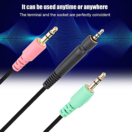 Gaming Headphone Cable, 3.5mm Audio Cable, 4.3ft Headphone Replacement Cable Compatible with Sennheiser G4ME ONE PC 373D PC37X GSP350 500 600 Aux Cord Wire (Phone Version) (Pack of 2) - size: PC version (Pack of 2)