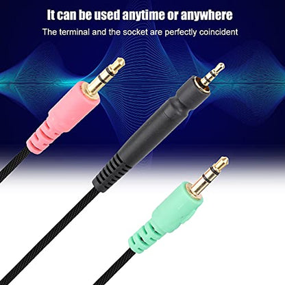 Gaming Headphone Cable, 3.5mm Audio Cable, 4.3ft Headphone Replacement Cable Compatible with Sennheiser G4ME ONE PC 373D PC37X GSP350 500 600 Aux Cord Wire (Phone Version) (Pack of 2) - size: PC version (Pack of 2)