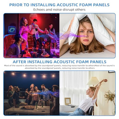 1 Pcs Sound Proof Foam Panels |48"×24"×2" Quick-Recovery Soundproof Wall Panels | High Density Sound Dampening Panels for Home Studio,(Black) - color: 1Pack Black