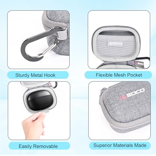 RLSOCO Protective Case for SHOKZ OpenDots 2/OpenDots ONE/OpenDots Air Open-Ear Headphones Wireless Bluetooth Earbuds - Grey (Case Only) - color: OpenDots ONE Case Grey