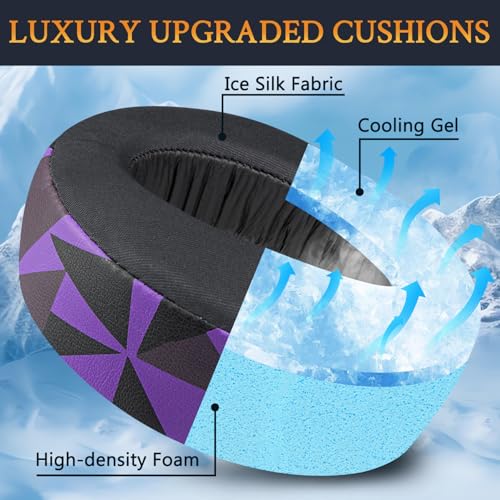 SOULWIT Earpads for Sony PS5 Pulse 3D Wireless Headset, Cooling Gel Replacement Ear Pad Cushions with Noise Isolation Foam - Purple Black - color: Purple Black