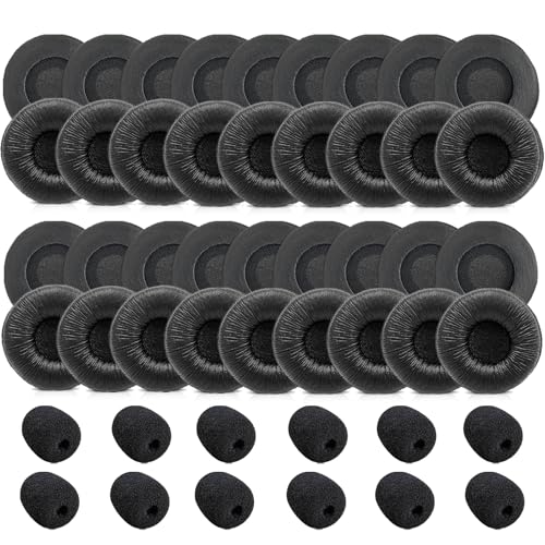 50 Pack Plantronics Headset Ear Cushions, Earpads Replacement 50mm Ear Pads | Work for Plantronics HW251N HW261N HW510 HW520 Blackwire 3220 3210 3320 C320 Jabra PRO 920 930 935 Biz 1500 GN2000 Headphones