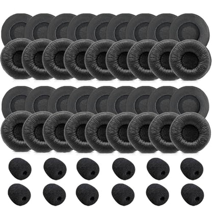 50 Pack Plantronics Headset Ear Cushions, Earpads Replacement 50mm Ear Pads | Work for Plantronics HW251N HW261N HW510 HW520 Blackwire 3220 3210 3320 C320 Jabra PRO 920 930 935 Biz 1500 GN2000 Headphones