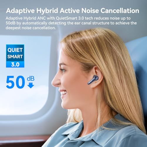 EarFun Air Pro 4 Adaptive Hybrid Noise Canceling Wireless Earbuds, 6 Mics | Qualcomm Snapdragon Sound, aptX Lossless, LDAC Hi-Res Audio, 52H Playtime, Bluetooth 5.4, In-Ear Detection, Royal Blue - color: Royal Blue